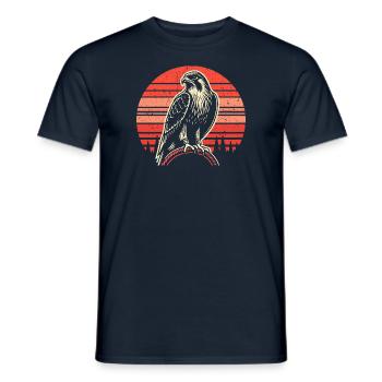 Fauconnerie Vintage rétro - Idées cadeaux volantes - T-shirt homme - marine - Devant - AI Model Male 178 light (178cm)