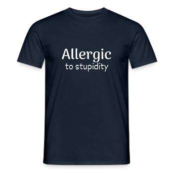 allergic to stupidity - Men's T-Shirt - navy - Front - AI Model Male 178 light (178cm)