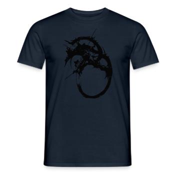 Abstraction du dragon d’Ouroboros - T-shirt homme - marine - Devant - AI Model Male 178 light (178cm)