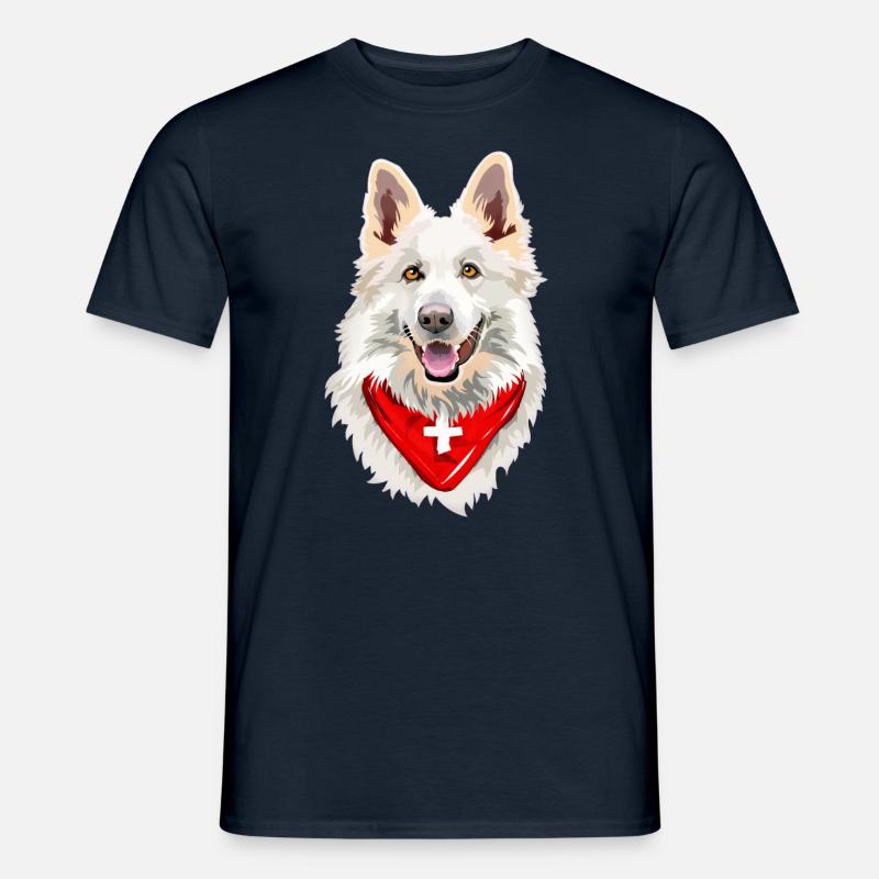 Schweizer Weißer Schäferhund - Männer T-Shirt - Navy