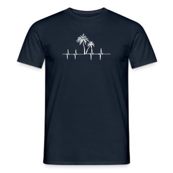 Pulse beat palm trees - Men's T-Shirt - navy - Front - AI Model Male 178 light (178cm)