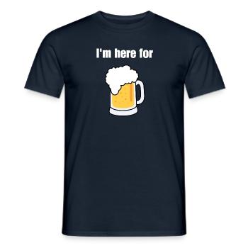Here for Beer - Männer T-Shirt - Navy - Vorne - AI Model Male 178 light (178cm)