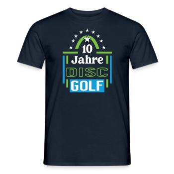 Discgolf Jubiläum 10 Jahre Trainer Spieler Jubi - Männer T-Shirt - Navy - Vorne - AI Model Male 178 light (178cm)