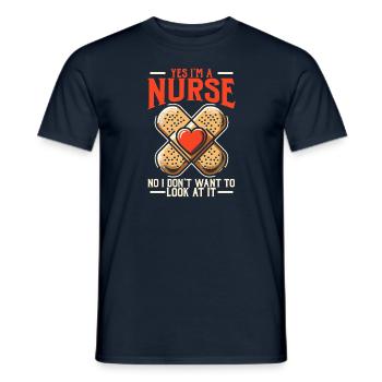 Funny nurse quote - Men's T-Shirt - navy - Front - AI Model Male 178 light (178cm)
