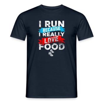 I run because i really love food Running Sports - T-shirt homme - marine - Devant - AI Model Male 178 light (178cm)