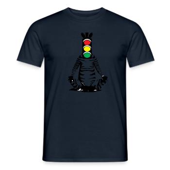 Zebra, Traffic Light, Head, Art, Streetart, Urban - Men's T-Shirt - navy - Front - AI Model Male 178 light (178cm)