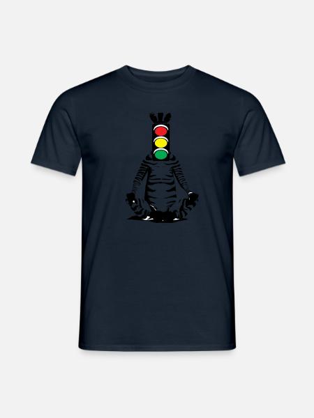 Zebra, Ampel, Kopf, Kunst, Streetart, Urban - Männer T-Shirt - Navy