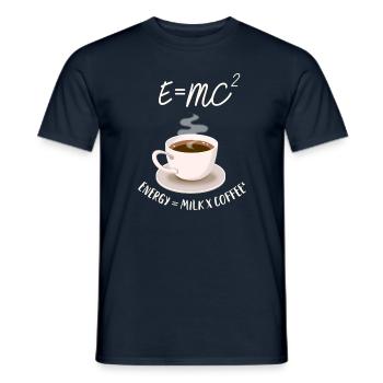 E=MC² Energy= milk x Coffee² - Men's T-Shirt - navy - Front - AI Model Male 178 light (178cm)
