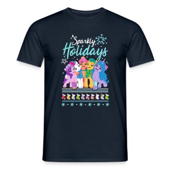 My little Pony Sparkly Holidays - Men's T-Shirt - navy - Front - AI Model Male 178 light (178cm)
