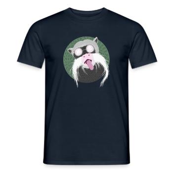 Singe drôle avec une barbe et des lunettes - T-shirt homme - marine - Devant - AI Model Male 178 light (178cm)