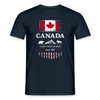 Canada Canada America maple leaf flag flag - Men's T-Shirt - navy - Front - AI Model Male 178 light (178cm)