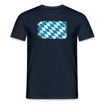 Bayern Flagge - Vintage Look - Männer T-Shirt - Navy - Vorne - AI Model Male 178 light (178cm)