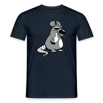 ratte stinkefinger witzig böse cool sonnenbrille - Männer T-Shirt - Navy - Vorne - AI Model Male 178 light (178cm)