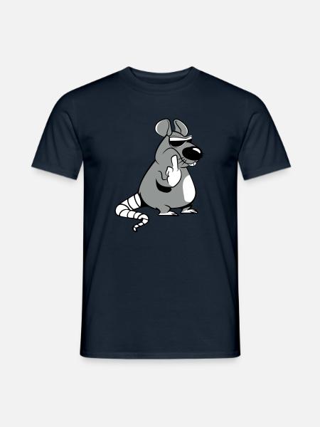 ratte stinkefinger witzig böse cool sonnenbrille - Männer T-Shirt - Navy