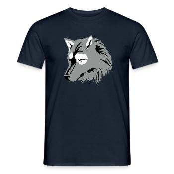 Wolf (3c) - Männer T-Shirt - Navy - Vorne - AI Model Male 178 light (178cm)