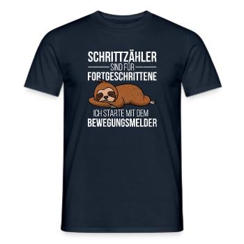 Schrittzähler sind für Fortgeschrittene Faultier - Männer T-Shirt - Navy - Vorne - AI Model Male 178 light (178cm)