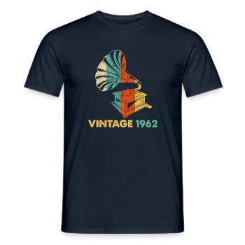 Vintage Gramophone 60th birthday 1962 60 years old - Men's T-Shirt - navy - Front - AI Model Male 178 light (178cm)
