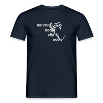 Christus ist für uns gestorben - Schwedisch - Männer T-Shirt - Navy - Vorne - AI Model Male 178 light (178cm)