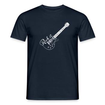 Guitare e-guitare - Rock it guitar - T-shirt homme - marine - Devant - AI Model Male 178 light (178cm)