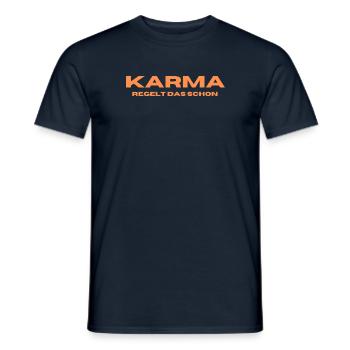 Karma. Regelt das schon - Männer T-Shirt - Navy - Vorne - AI Model Male 178 light (178cm)