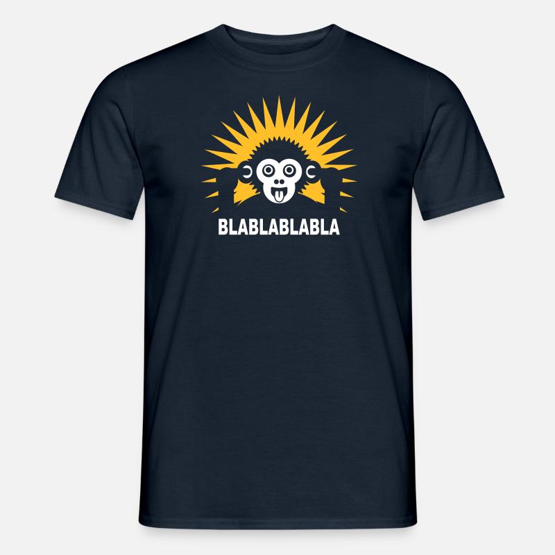 Blablablabla - Affe brabbelt mit Finger im Ohr - - Männer T-Shirt - Navy