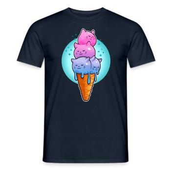 chatons crème glacée - T-shirt homme - marine - Devant - AI Model Male 178 light (178cm)