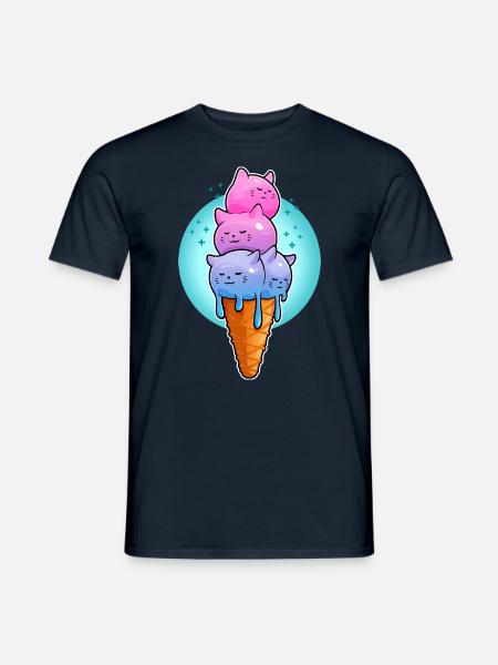 Eiscreme-Kätzchen - Männer T-Shirt - Navy