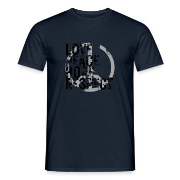 LOVE PEACE HOPE & RESPECT - Men's T-Shirt - navy - Front - AI Model Male 178 light (178cm)