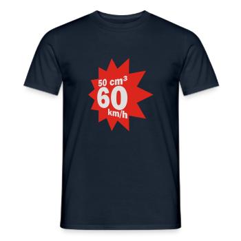 50 ccm, 60 km/h - Männer T-Shirt - Navy - Vorne - AI Model Male 178 light (178cm)