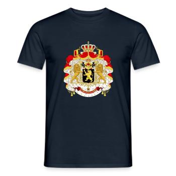 Armoiries de la Belgique 🇧🇪 - T-shirt homme - marine - Devant - AI Model Male 178 light (178cm)