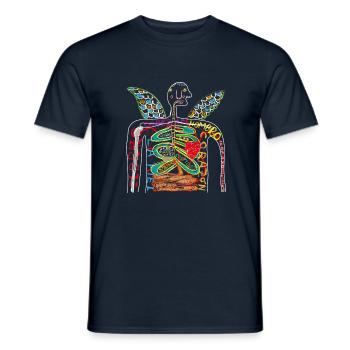 Schneeeulen-Humanographie - Männer T-Shirt - Navy - Vorne - AI Model Male 178 light (178cm)