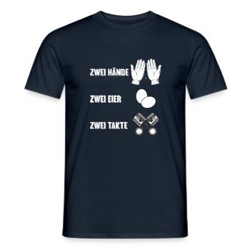 Zwei Hände zwei Eier zwei Takte Simson S50 S51 S70 - Männer T-Shirt - Navy - Vorne - AI Model Male 178 light (178cm)