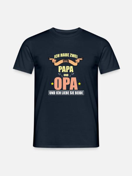 Ich habe zwei Titel Papa und OpaVatertag - Männer T-Shirt - Navy