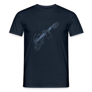 Rainbow guitariste coloré. Guitare électrique. - T-shirt homme - marine - Devant - AI Model Male 178 light (178cm)