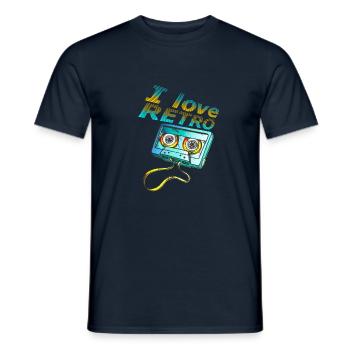 i love retro - Men's T-Shirt - navy - Front - AI Model Male 178 light (178cm)