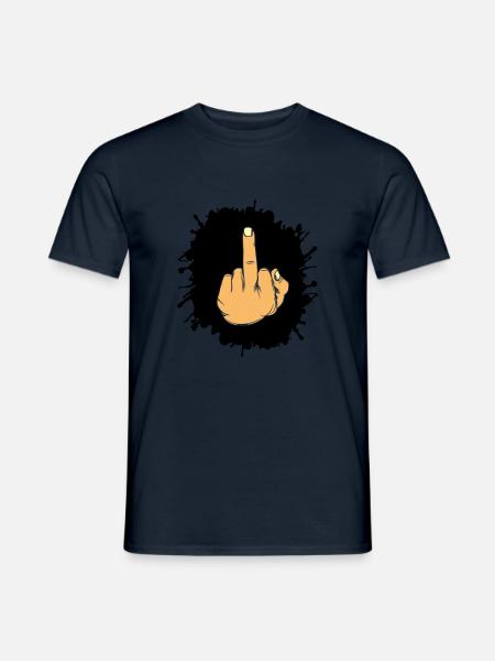 Splatter middle finger - Men's T-Shirt - navy