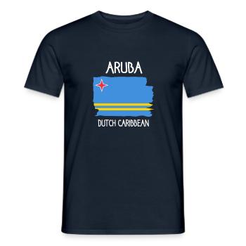 Aruba Flag - Dutch Caribbean - Caribbean - Men's T-Shirt - navy - Front - AI Model Male 178 light (178cm)