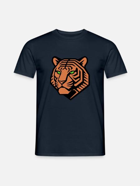 Geometric Tiger - Vector Design - Men's T-Shirt - navy