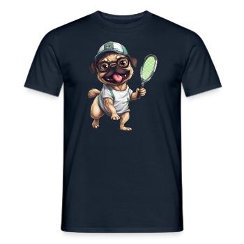 Passionné de jeu carlin: tennis et - T-shirt homme - marine - Devant - AI Model Male 178 light (178cm)