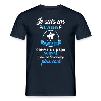 papa cool cavalier, cadeau fête des pères - T-shirt homme - marine - Devant - AI Model Male 178 light (178cm)