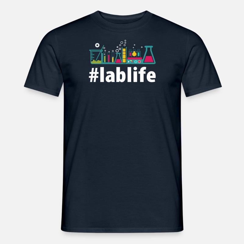 Lablife design Gift Hashtag lab life PhD Science - Men’s T-shirt - navy