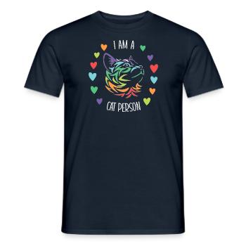 I am a cat person - cat lover - Men's T-Shirt - navy - Front - AI Model Male 178 light (178cm)
