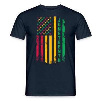 Juneteenth - Men's T-Shirt - navy - Front - AI Model Male 178 light (178cm)
