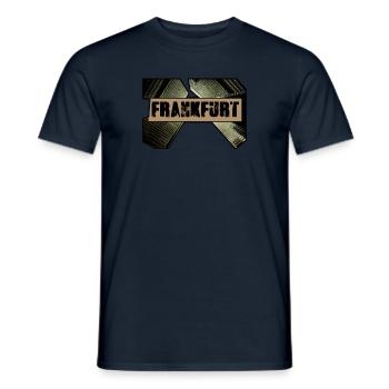 francfort,skyline,maisons,immeubles de grande hauteur,ffm - T-shirt homme - marine - Devant - AI Model Male 178 light (178cm)
