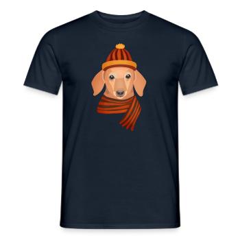 dachshund - Men's T-Shirt - navy - Front - AI Model Male 178 light (178cm)