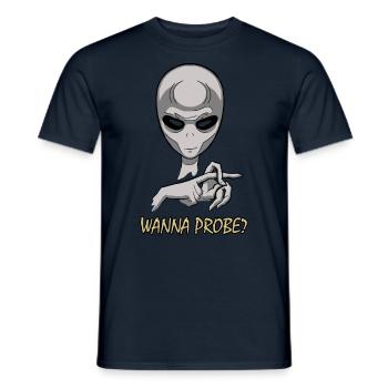 Wanna Probe Freches Alien - Männer T-Shirt - Navy - Vorne - AI Model Male 178 light (178cm)