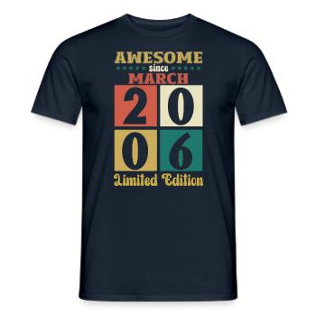 18e anniversaire cadeau mari génial mars 2006 - T-shirt homme - marine - Devant - AI Model Male 178 light (178cm)