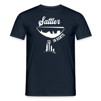 Sattler Rente Rentner Sattlerei Ruhestand - Männer T-Shirt - Navy - Vorne - AI Model Male 178 light (178cm)
