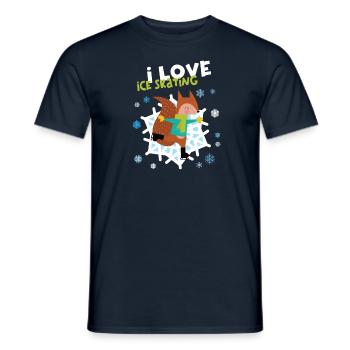 Eiskunstlaufen Eistanz Kostüm Schlittschuhe - Männer T-Shirt - Navy - Vorne - AI Model Male 178 light (178cm)