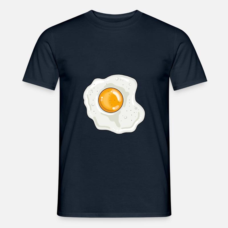 Spiegelei Pfanne Eigelb Eiweiß - Männer T-Shirt - Navy